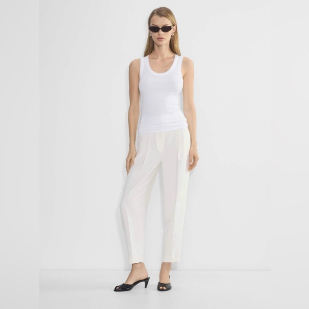 Aritzia Wilfred Carrot High Waist Pleated Pants in Light Birch